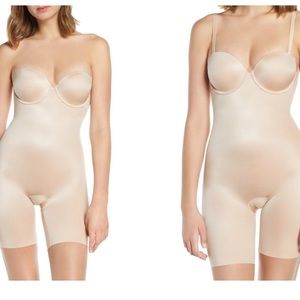 SPANX® Suit Your Fancy Strapless Cupped Mid Thigh Bodysuit